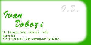 ivan dobozi business card
